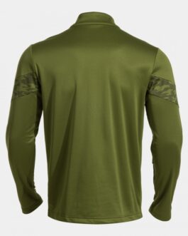 CHAMPIONSHIP VIII felpa con mezza zip – kaki/giallo fluo