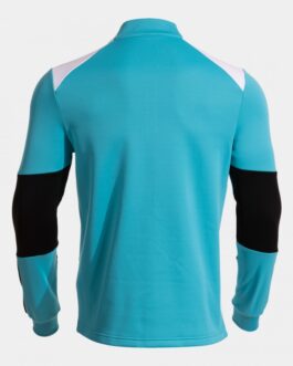 DANUBIO IV felpa mezza zip – turchese fluo/bianco/nero