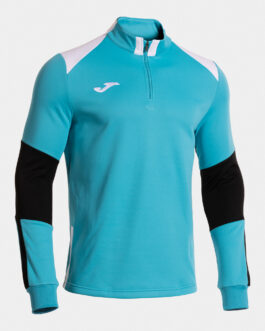 DANUBIO IV felpa mezza zip – turchese fluo/bianco/nero