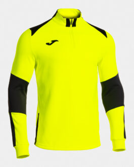 DANUBIO IV felpa mezza zip – giallo fluo/nero/antracite