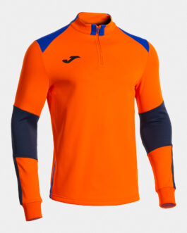 DANUBIO IV felpa mezza zip – arancione/azzurro/blu