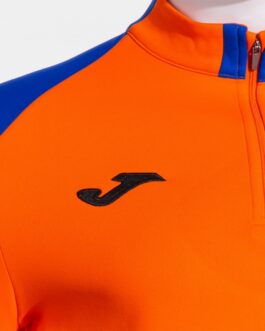 DANUBIO IV felpa mezza zip – arancione/azzurro/blu